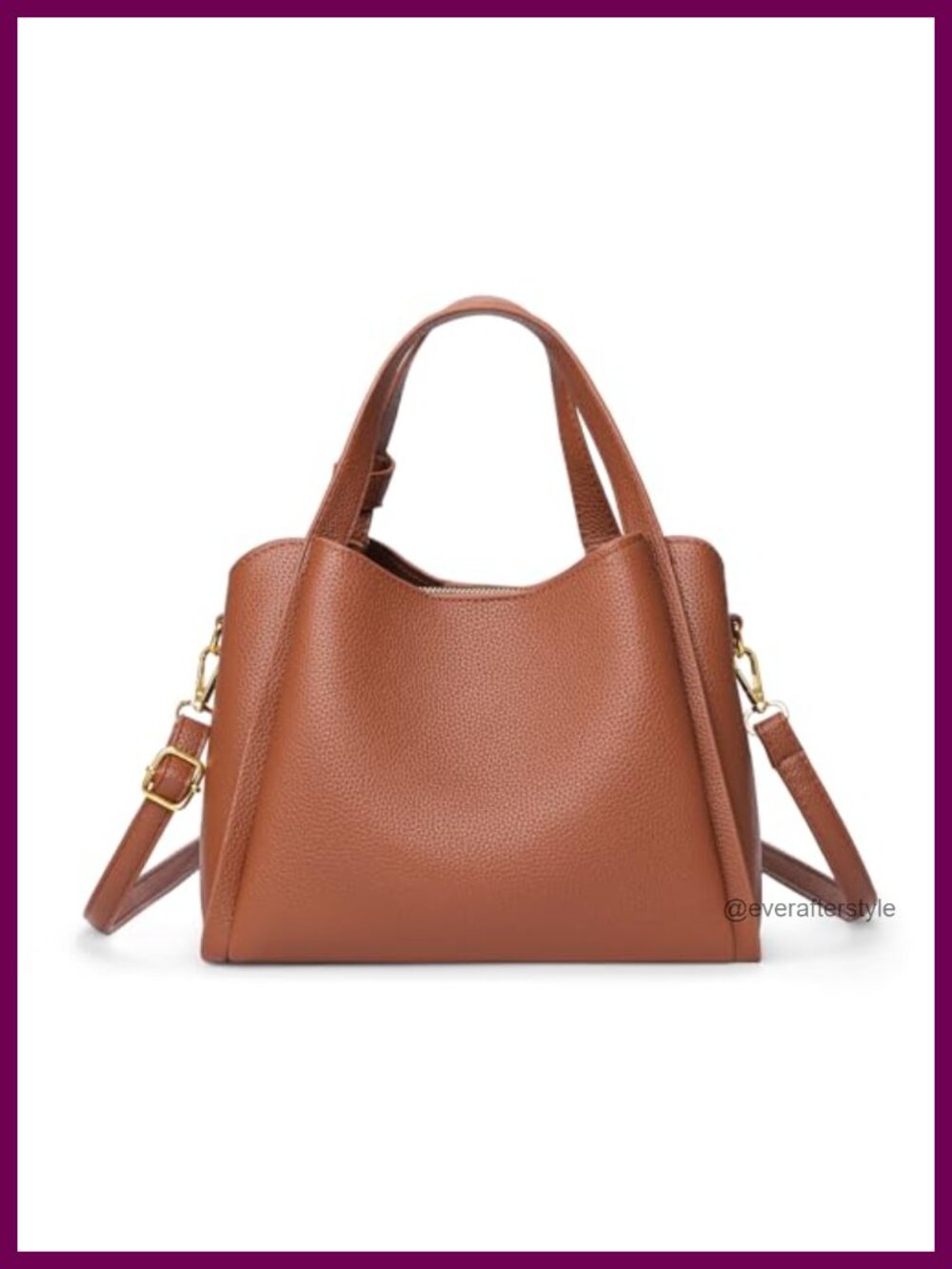 Women's PU Leather Tote Crossbody Satchel with Adjustable Strap